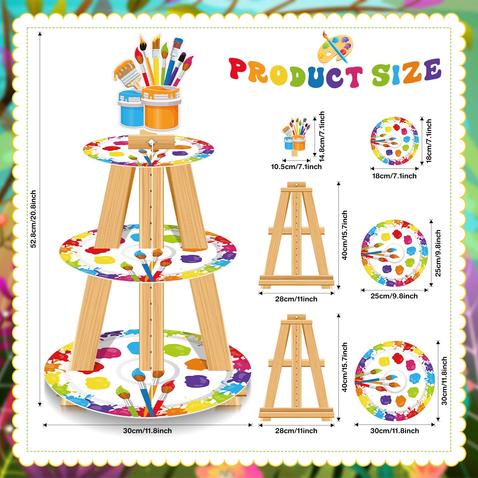 Decorative art paint cupcake stand for birthdays and baby showers