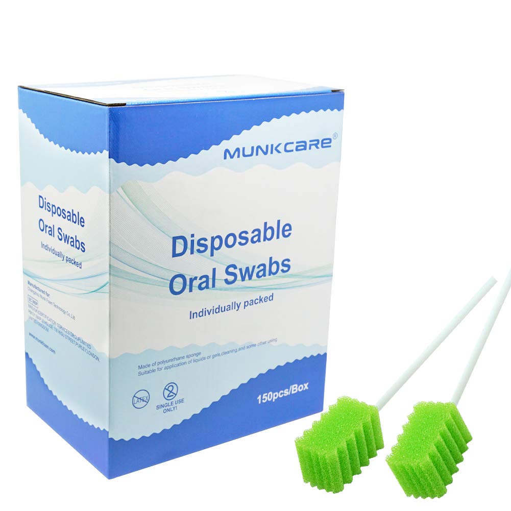 MUNKCARE dental swabs unflavored for oral cavity cleaning
