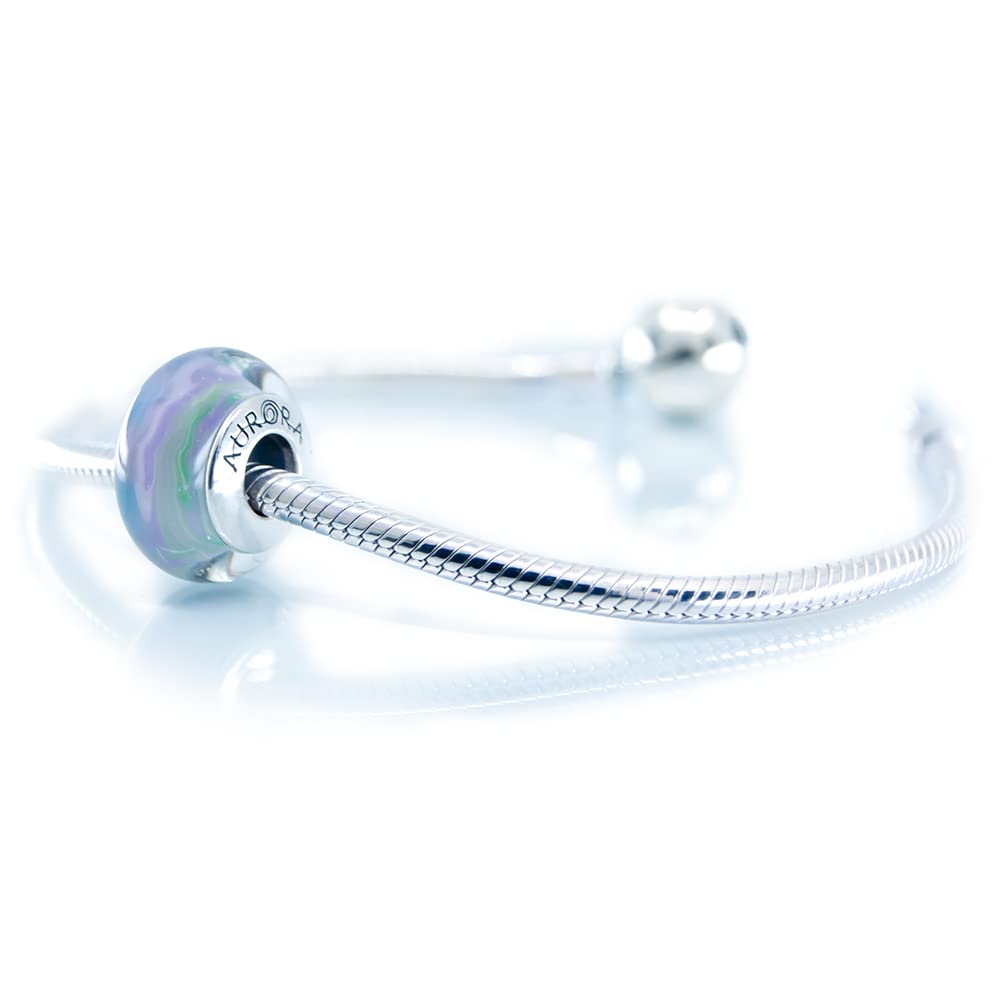 Murano glass and sterling silver charm bead detail