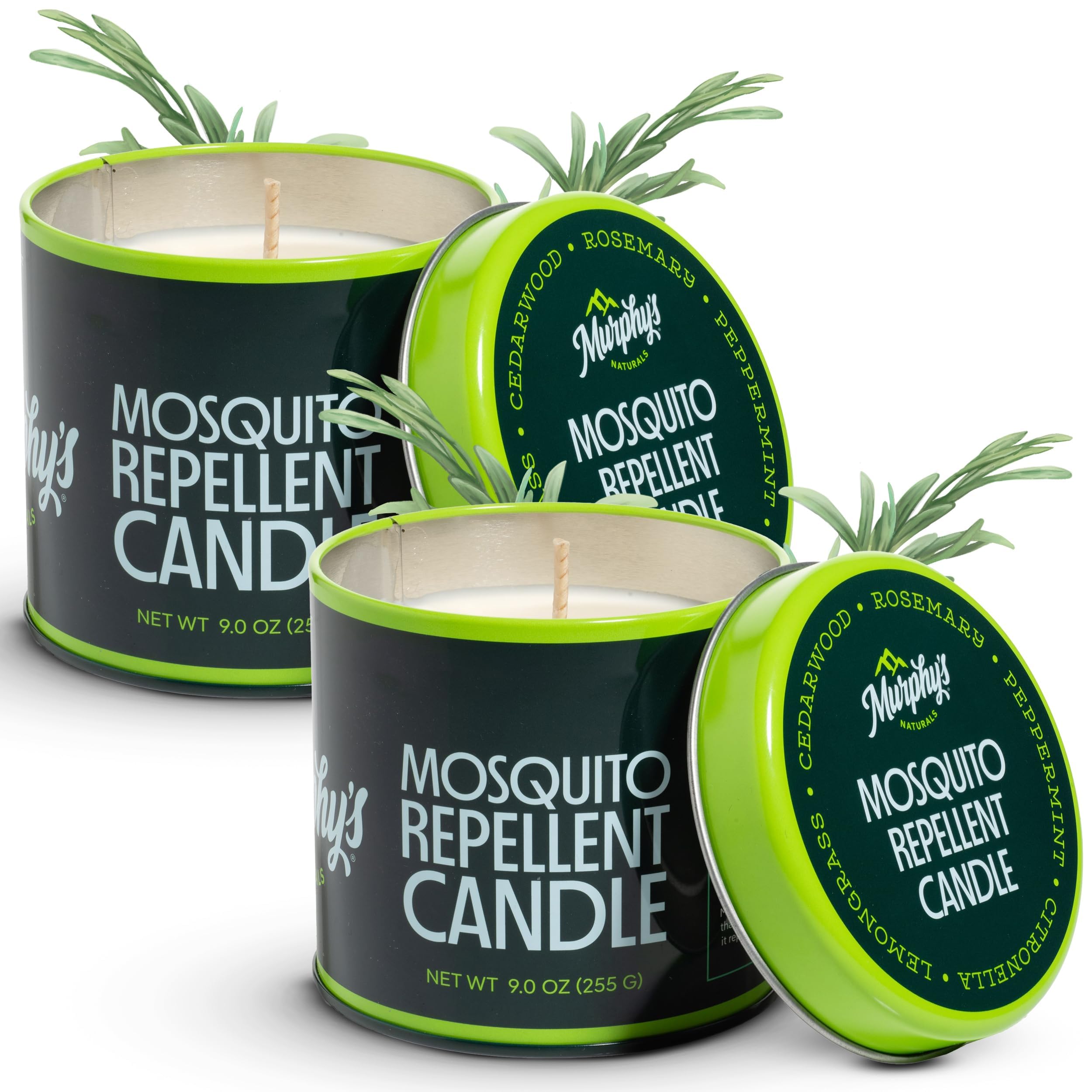 Murphy's Naturals citronella mosquito repellent candles 9oz pack of 2 image 1