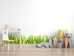 Matte finish watercolor grass wall decals for smooth nursery walls