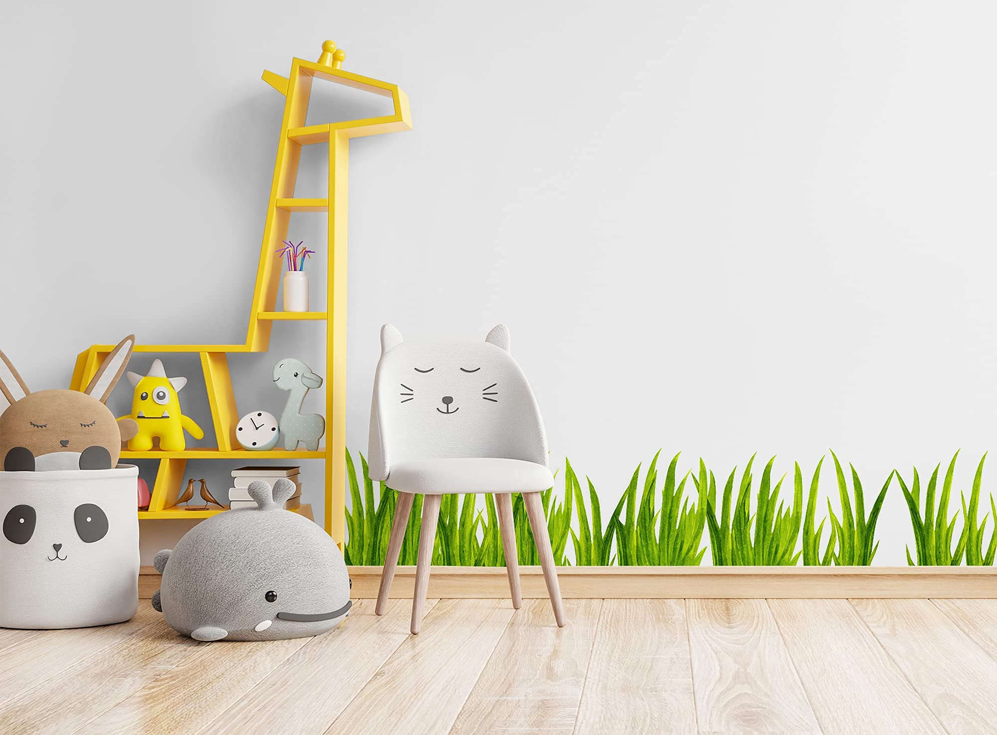10 grass pieces Murwall wall decal displayed for nursery wall layout