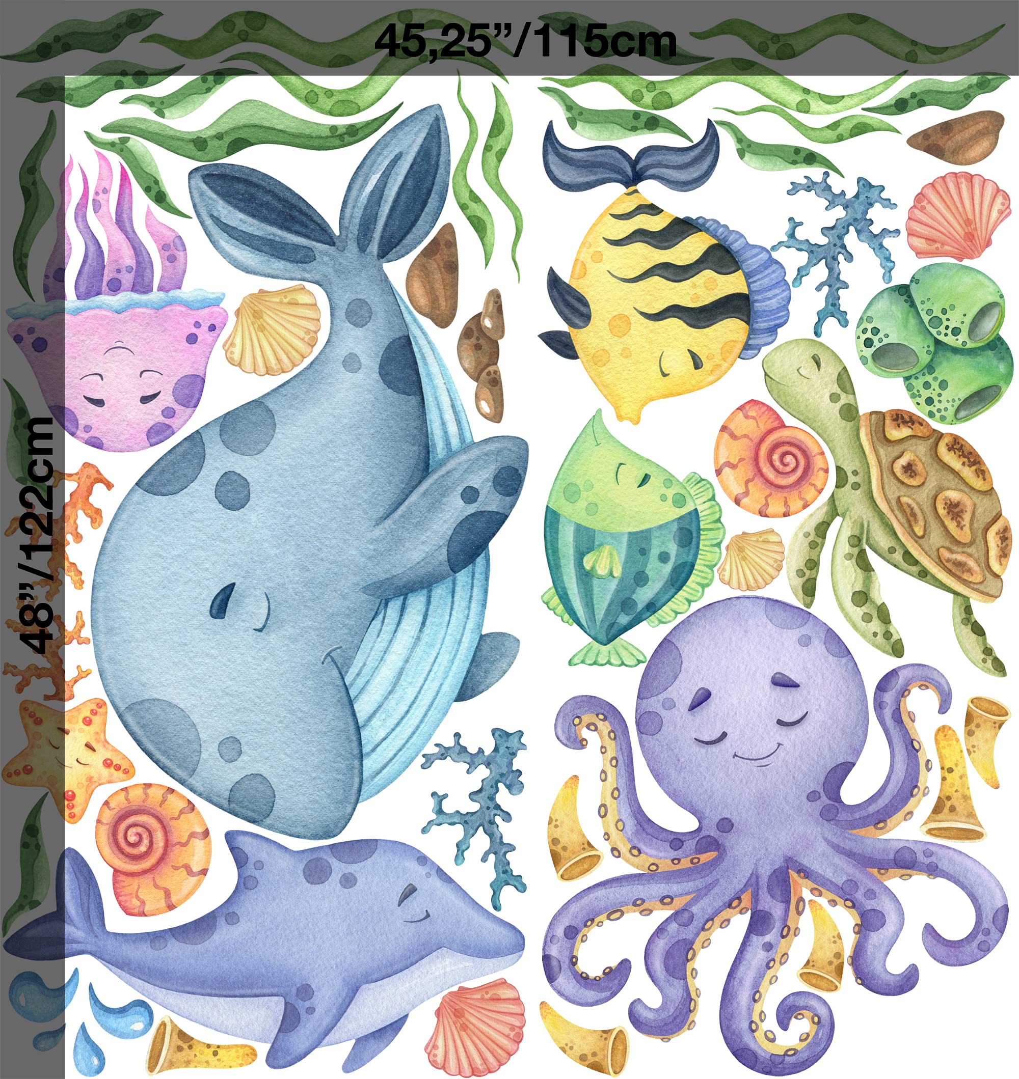 Matte finish Murwall undersea wall decals