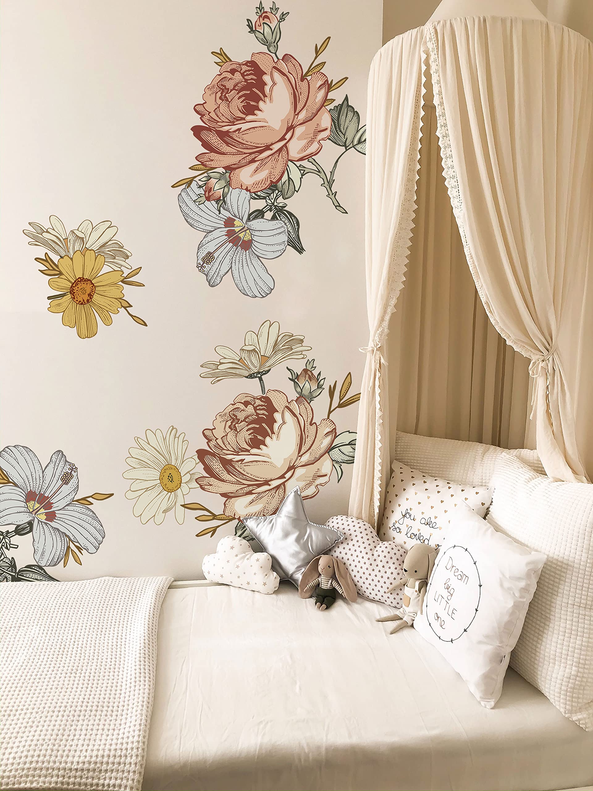 Soft Vintage Peony Wall Sticker by Murwall
