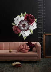 White flower cutout wall decal Murwall