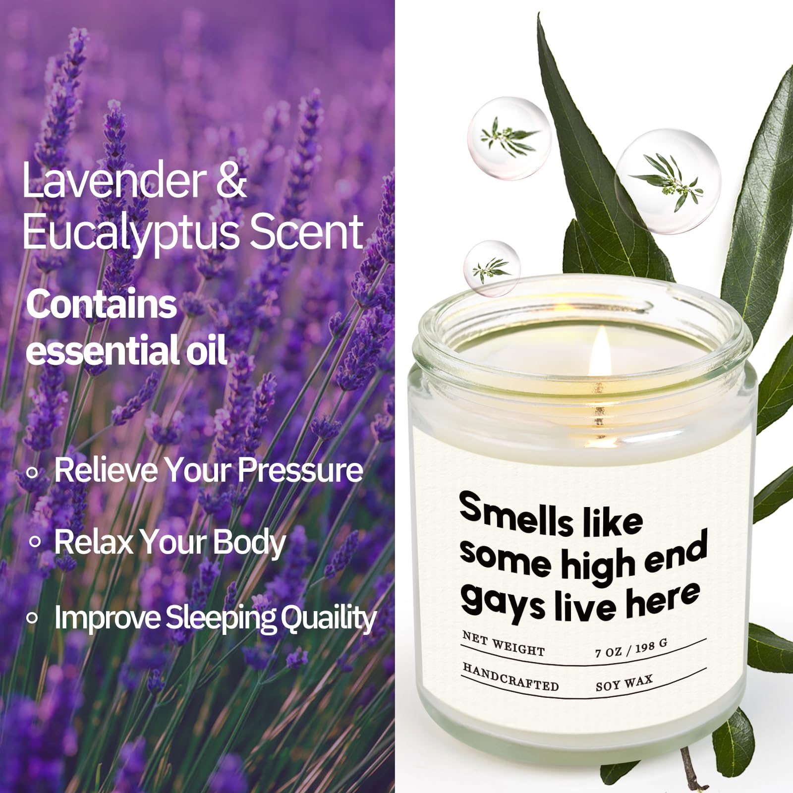 LGBTQ Pride lavender candle packaging