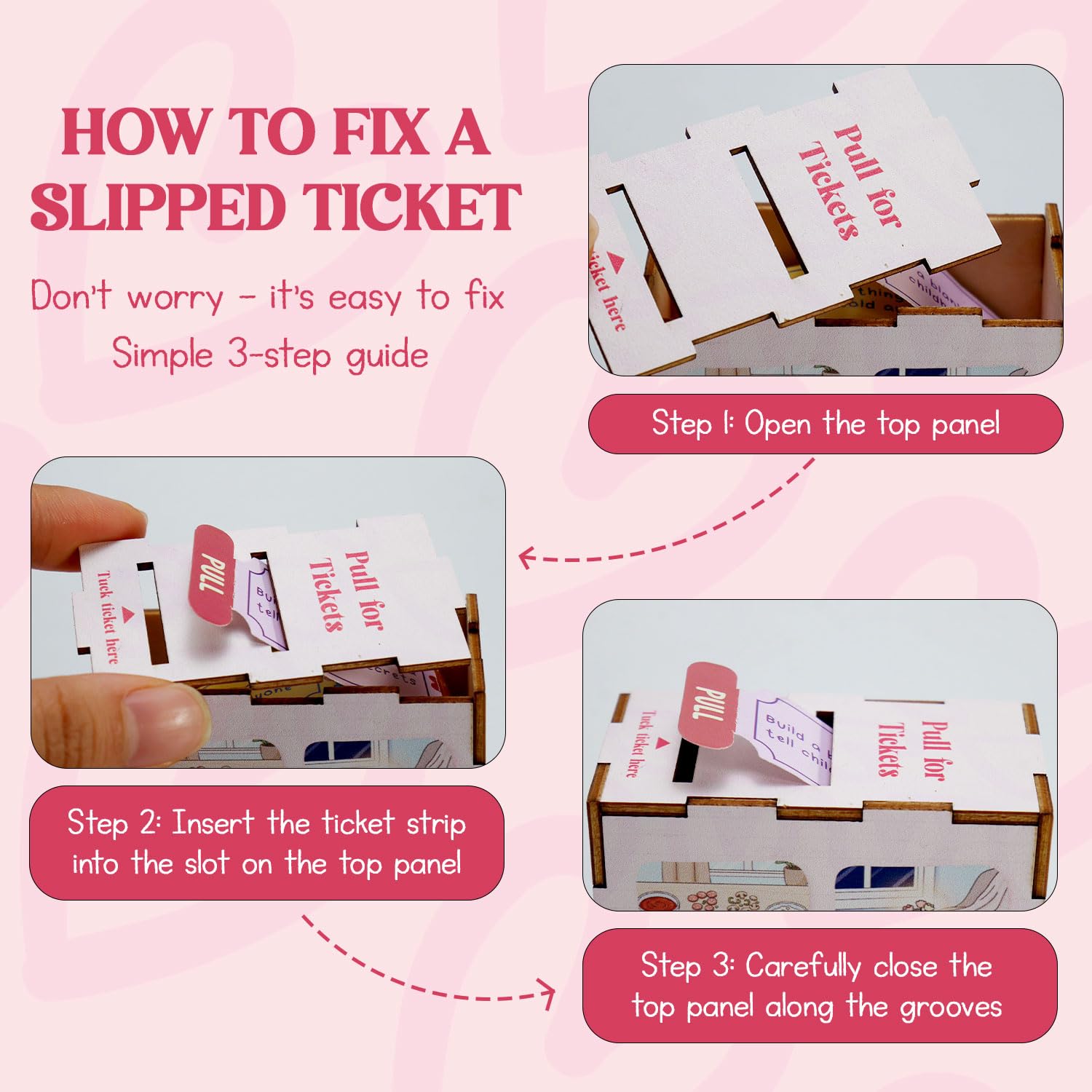 Musemory how it works instruction card with tickets