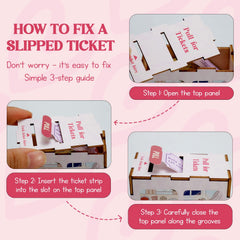 Musemory how it works instruction card with tickets