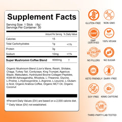Mushroom Coffee collagen lions mane l-theanine sachet close up
