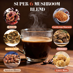 Mushroom Coffee Lion’s Mane Reishi Cordyceps Shiitake Turkey Tail