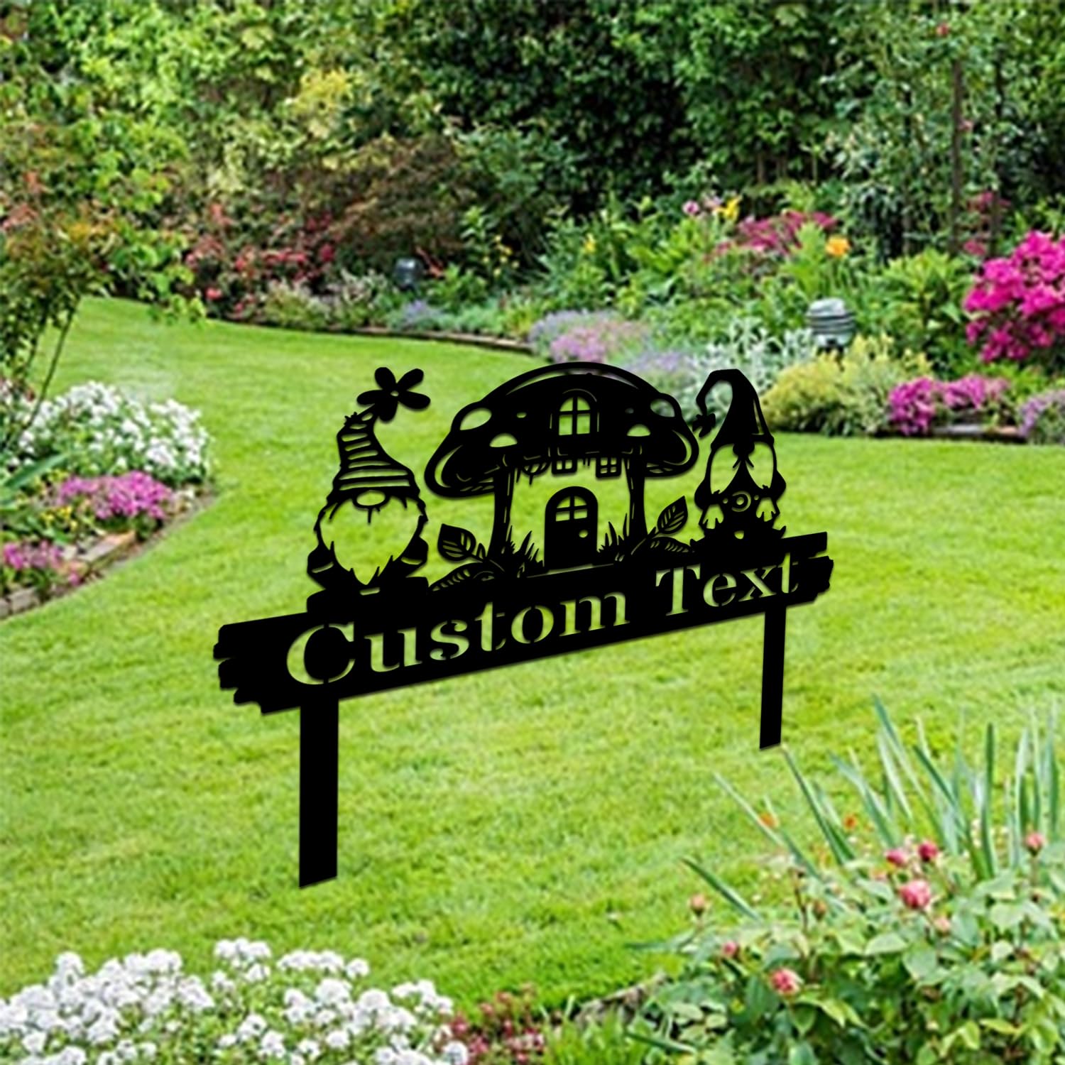 Mushroom House metal sign decorative