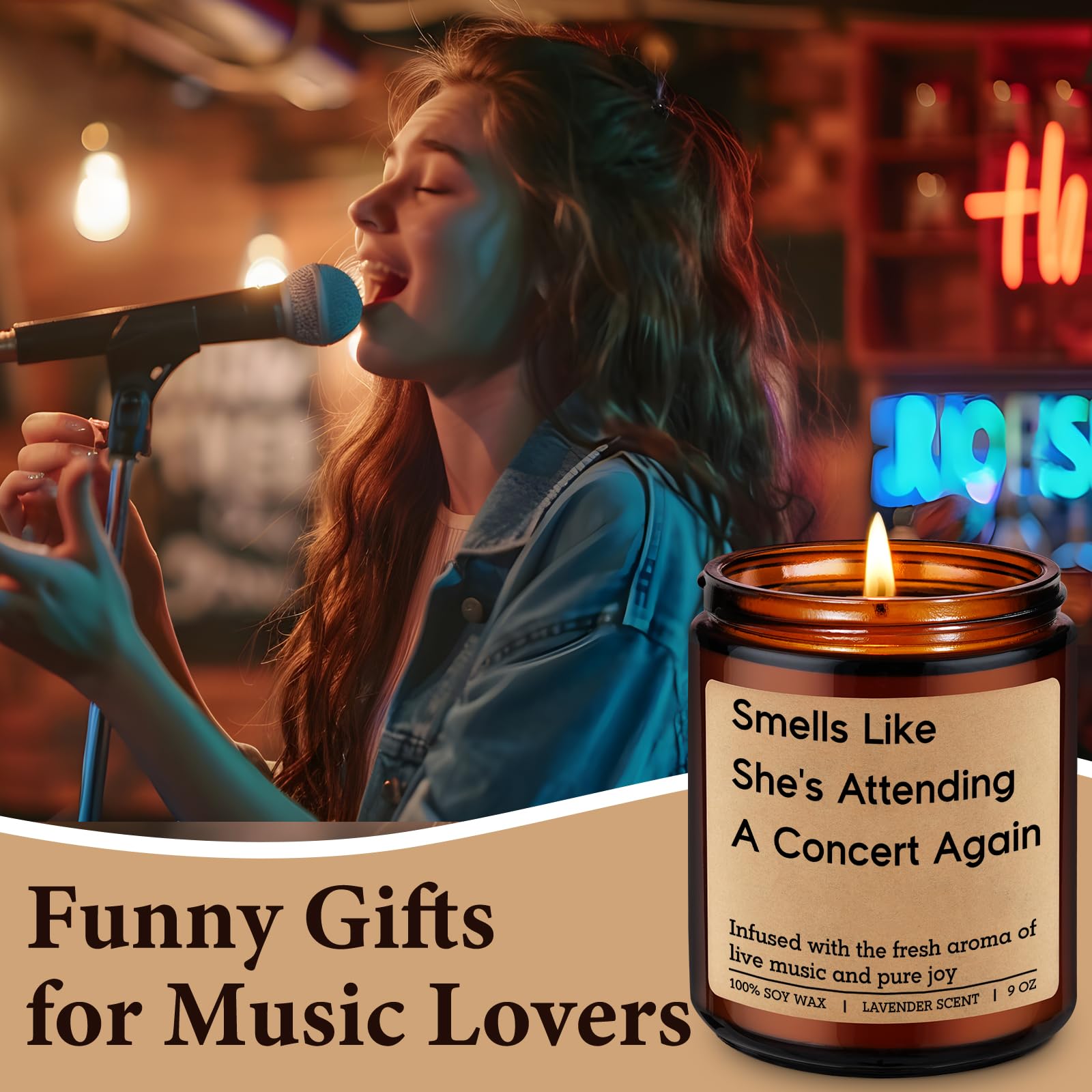 Music lover gift candle for teens and adults