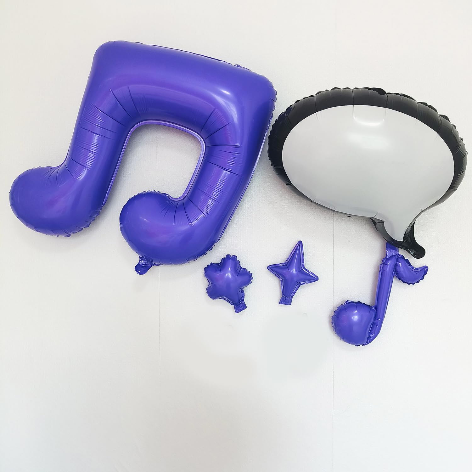 Music party decoration highlights with purple starburst
