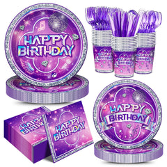 Music Party Supplies 168pcs dinner plates and cups set for girls birthday party