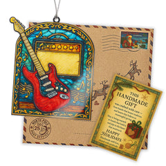 Musicians and guitar lovers ornament with layered artistry