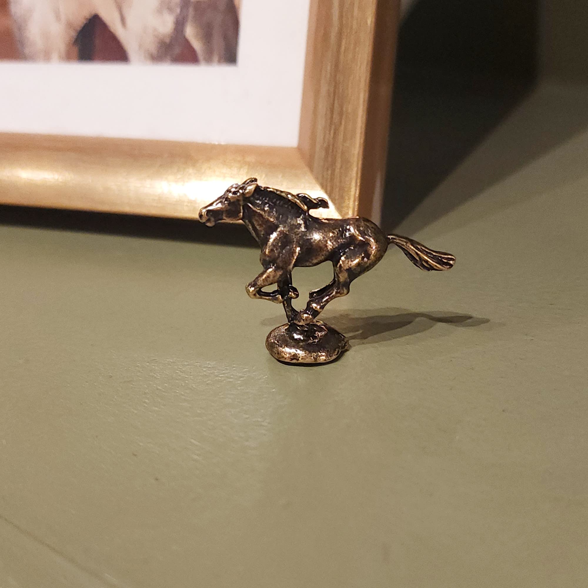 Handmade in the USA brass figurine of a mustang
