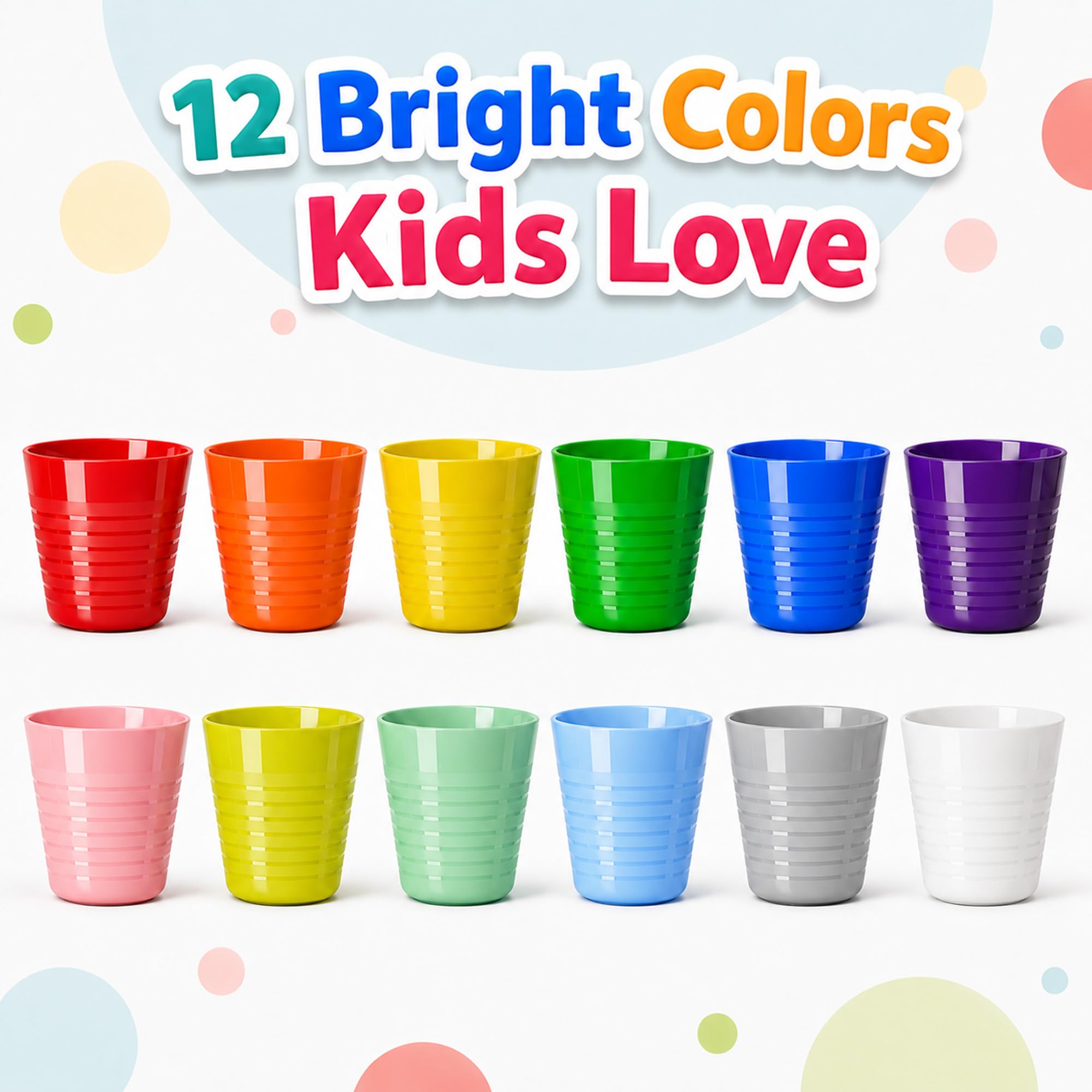 8 oz capacity unbreakable toddler cups by Muulaii