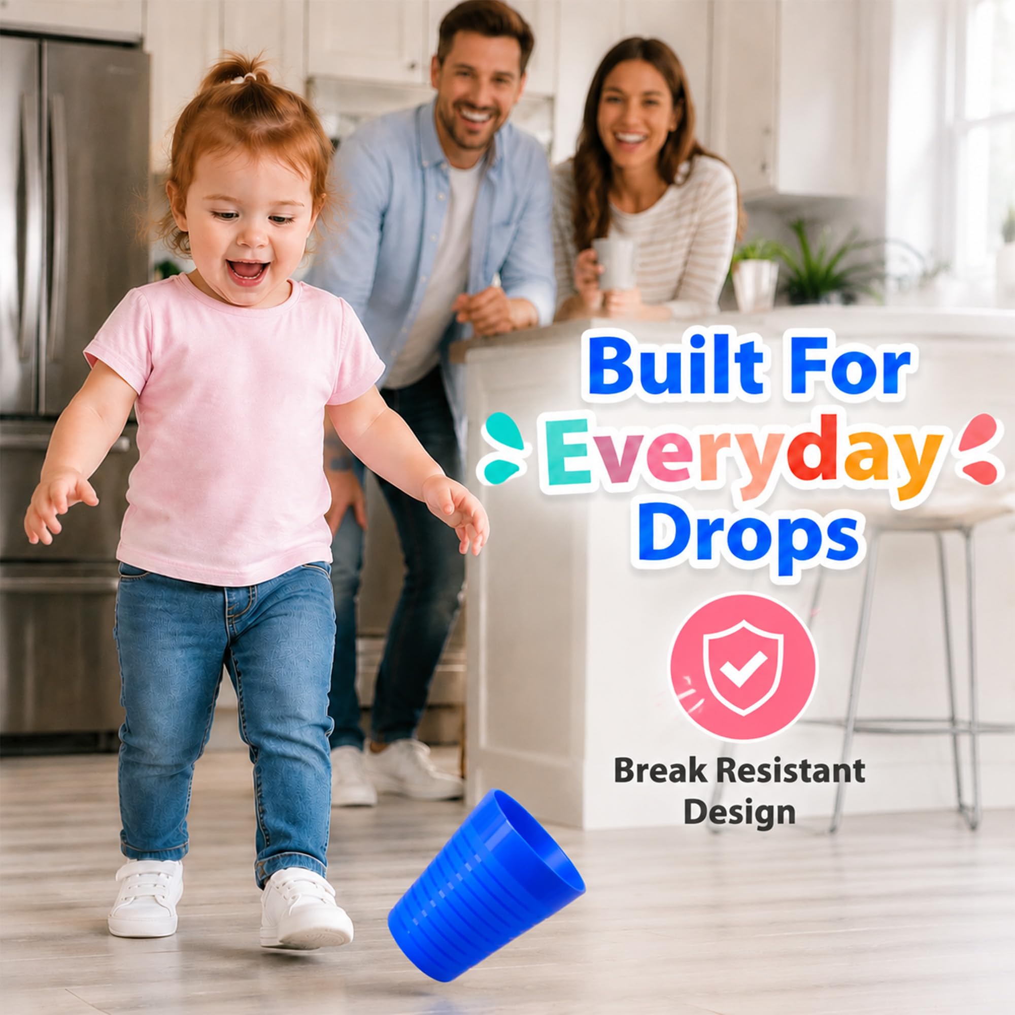 Colorful Muulaii toddler cups with grip-friendly design