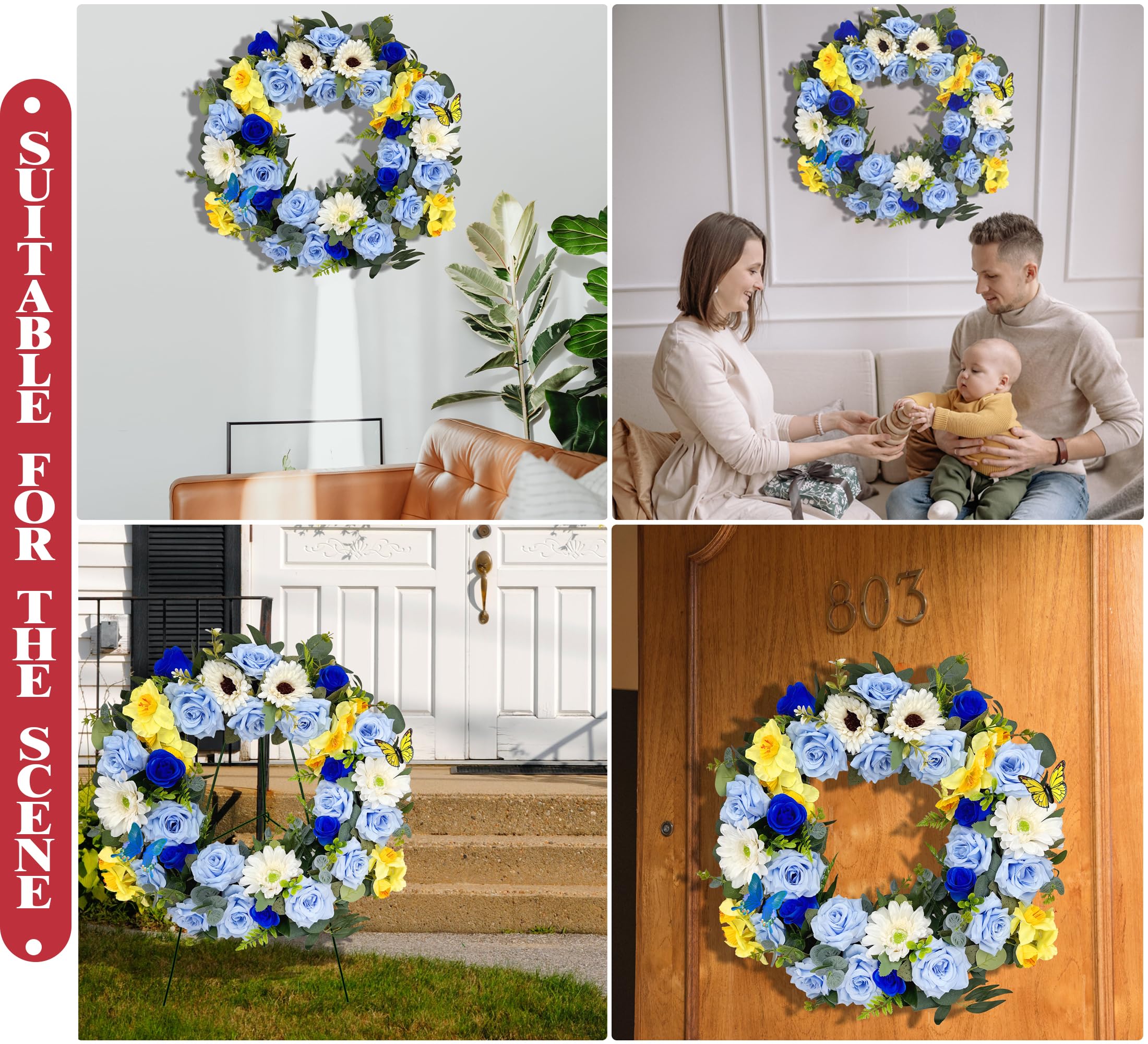 Memorial wreath for cemetery and home decor