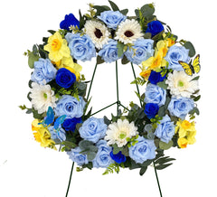 MUVIC handmade cemetery wreath with grave holder