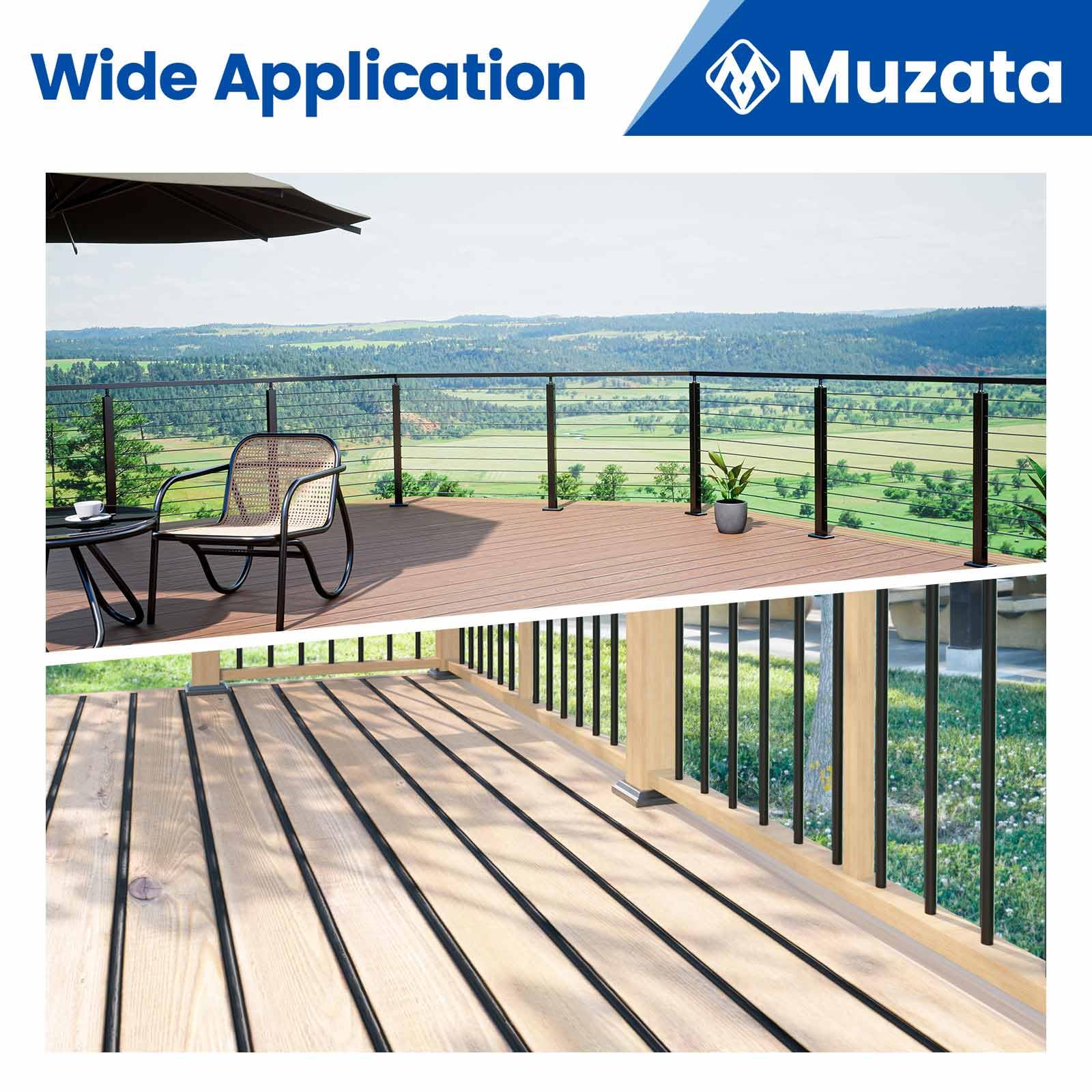 Compatible with composite hardwoods and treated lumber