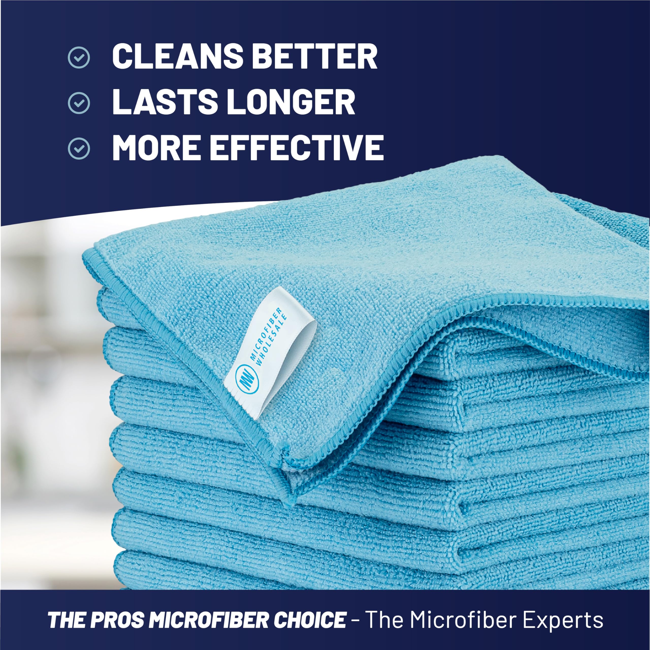 Blue MW Pro microfiber cleaning cloth 16x16 12 pack