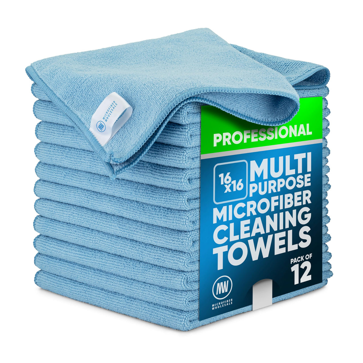 MW Pro Microfiber Cleaning Cloth blue 12 pack 16x16