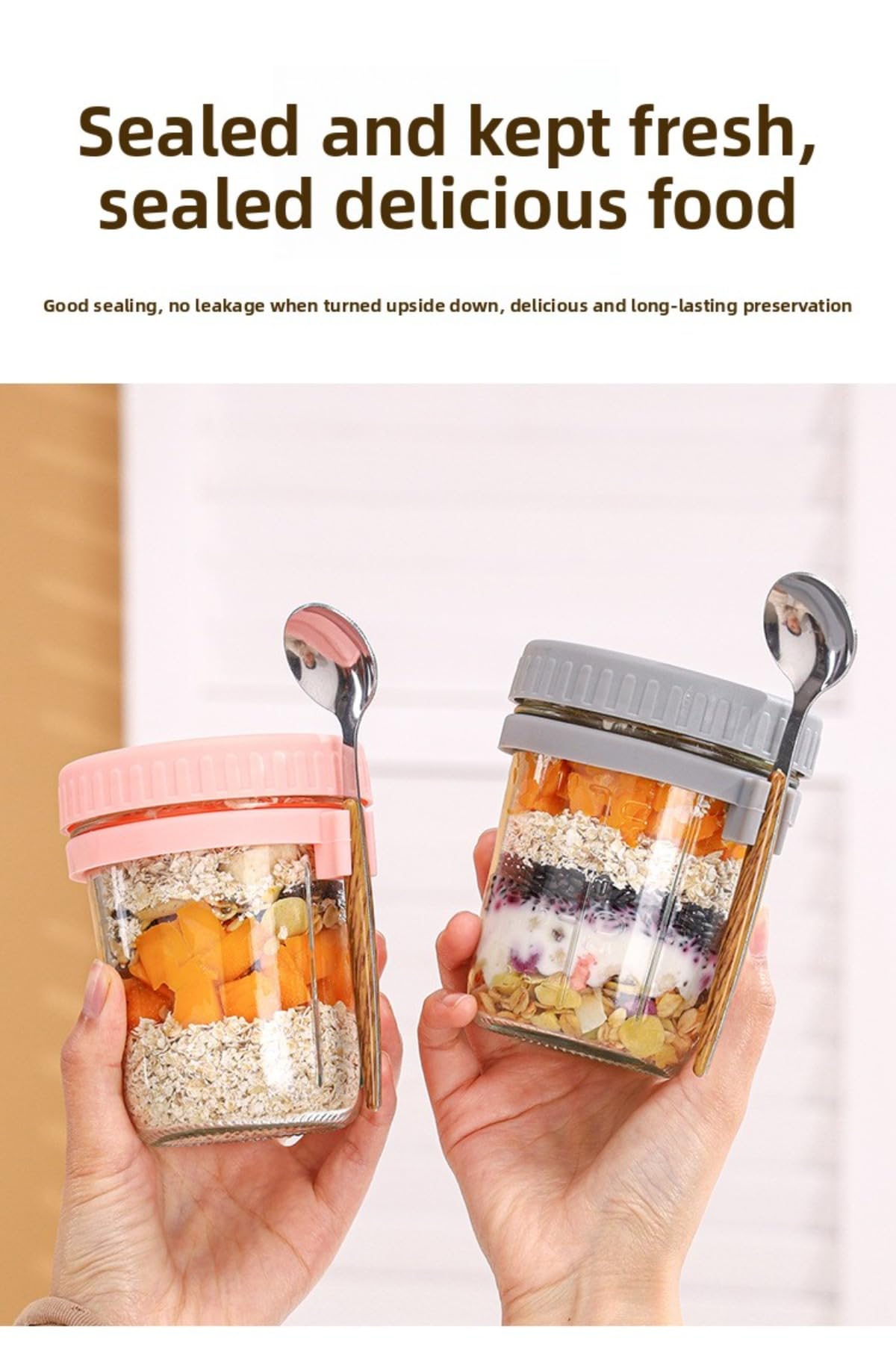 Jars arranged for on the go meals