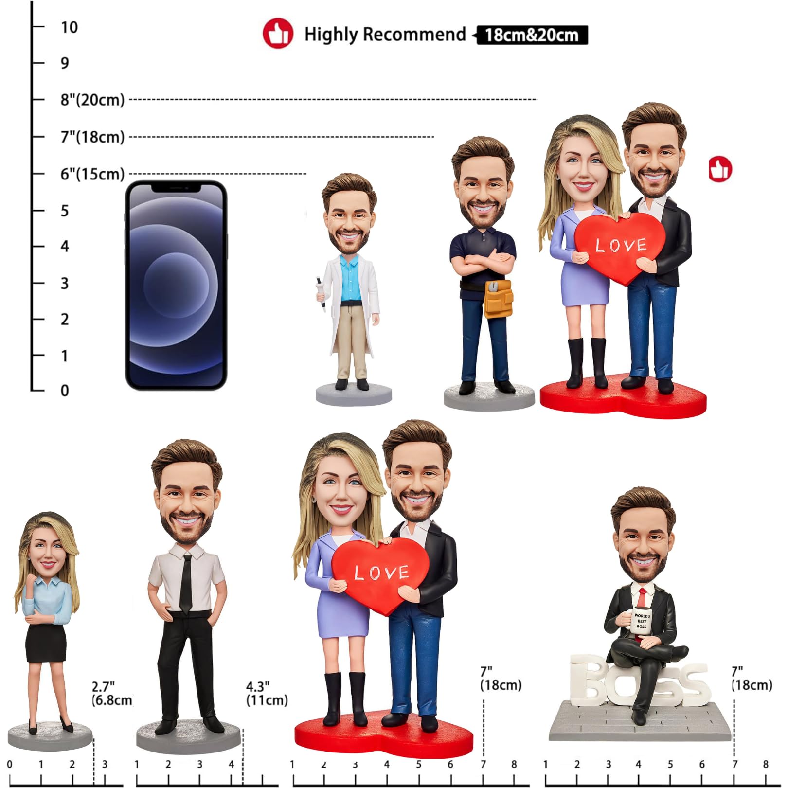 MYBOBBLE 22cm bobblehead gift for couple