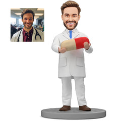 MYBOBBLE custom bobblehead doctor pharmacist holding pill image 2