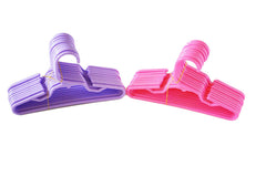 MyBrittanys 24 pack pink and purple plastic doll hangers for 18 inch doll clothes