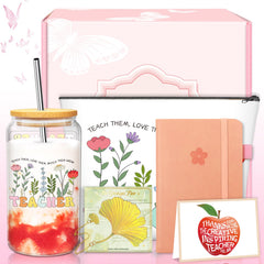 MYKILOS Valentines teacher gifts gift set includes glass cup and notebook