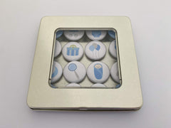 Protective mylar coverings on magnet patterns in Baby Boy 16 Magnet Set