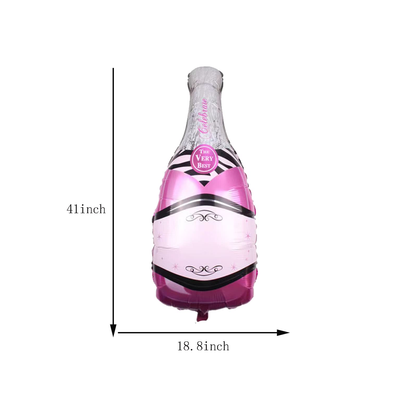 Mylar foil balloons pack with champagne bottle and goblet shapes