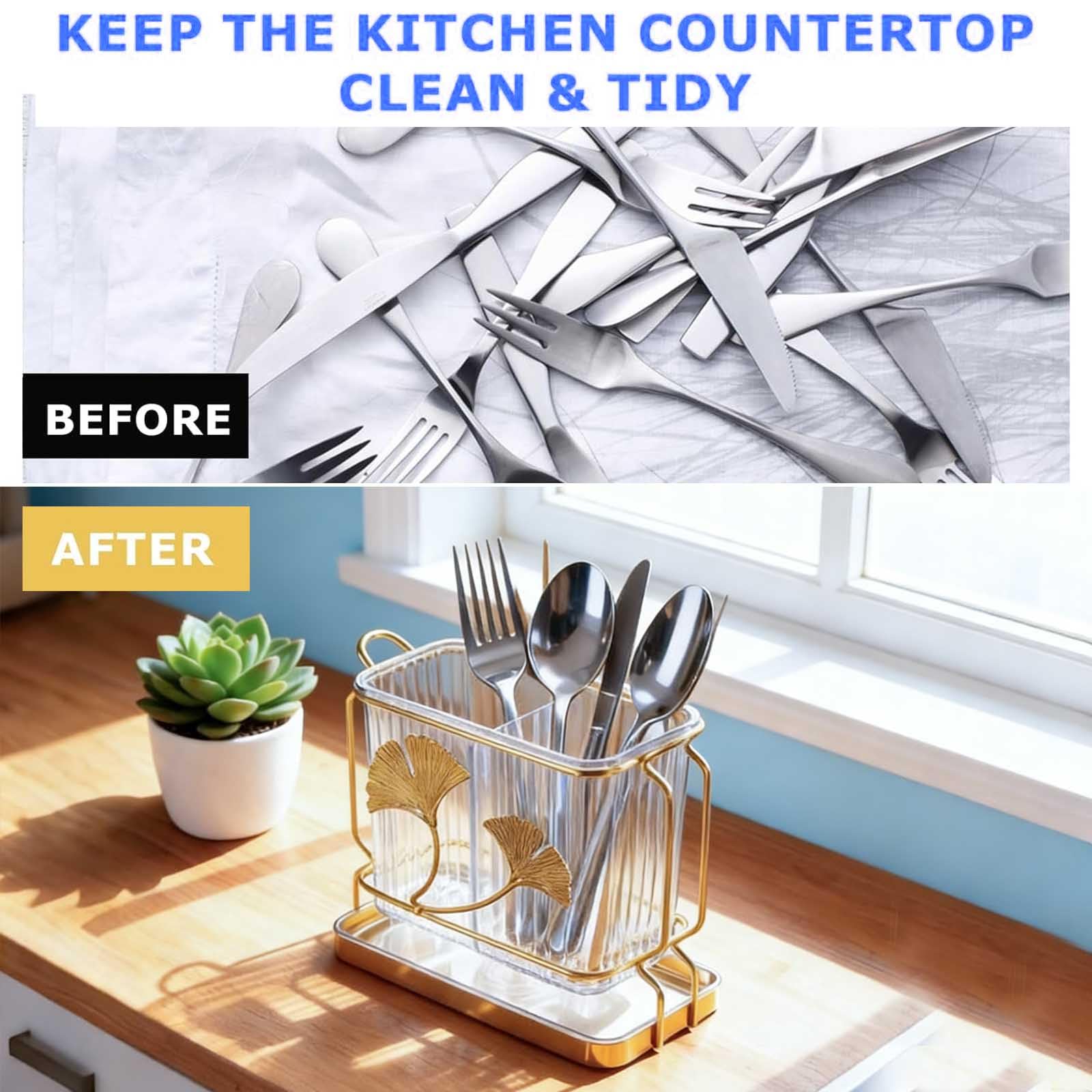 Rust-proof electroplated utensil holder for kitchen counter