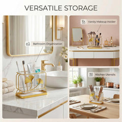 Utensil caddy suitable for bathroom vanity and kitchen
