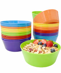 MYOVPLUT kid plastic bowls 10 oz in 6 colors for toddlers