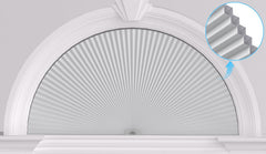 Myshade arch window shade white 72x36 for half circle window