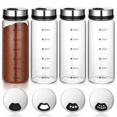 MySHUCE 4Pcs salt and pepper shakers set with clear boron glass