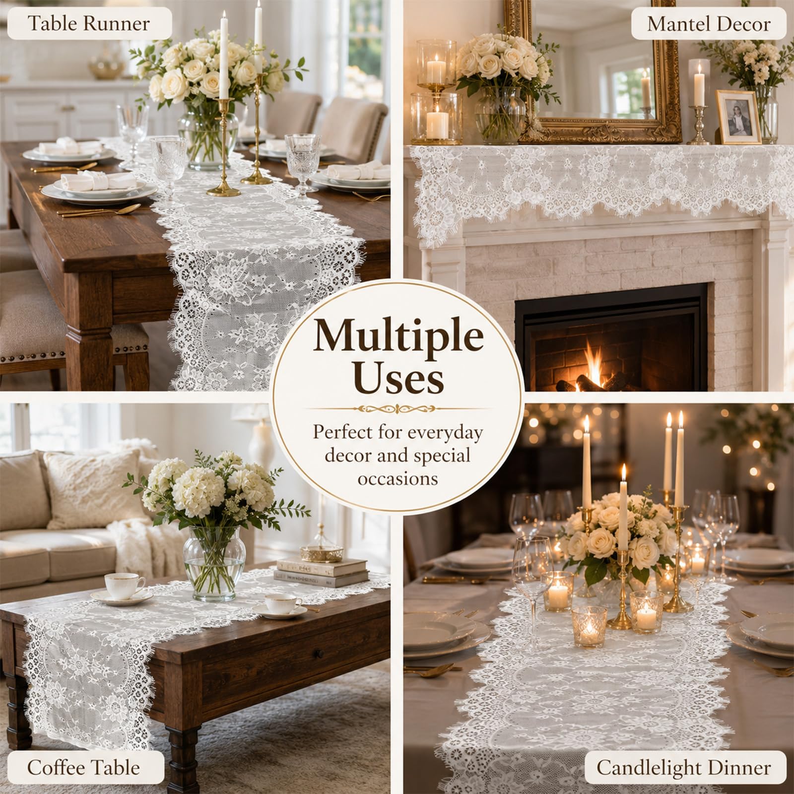 20pc MySHUCE lace table runners ready for events