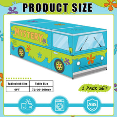 bus themed tablecloth for birthday party