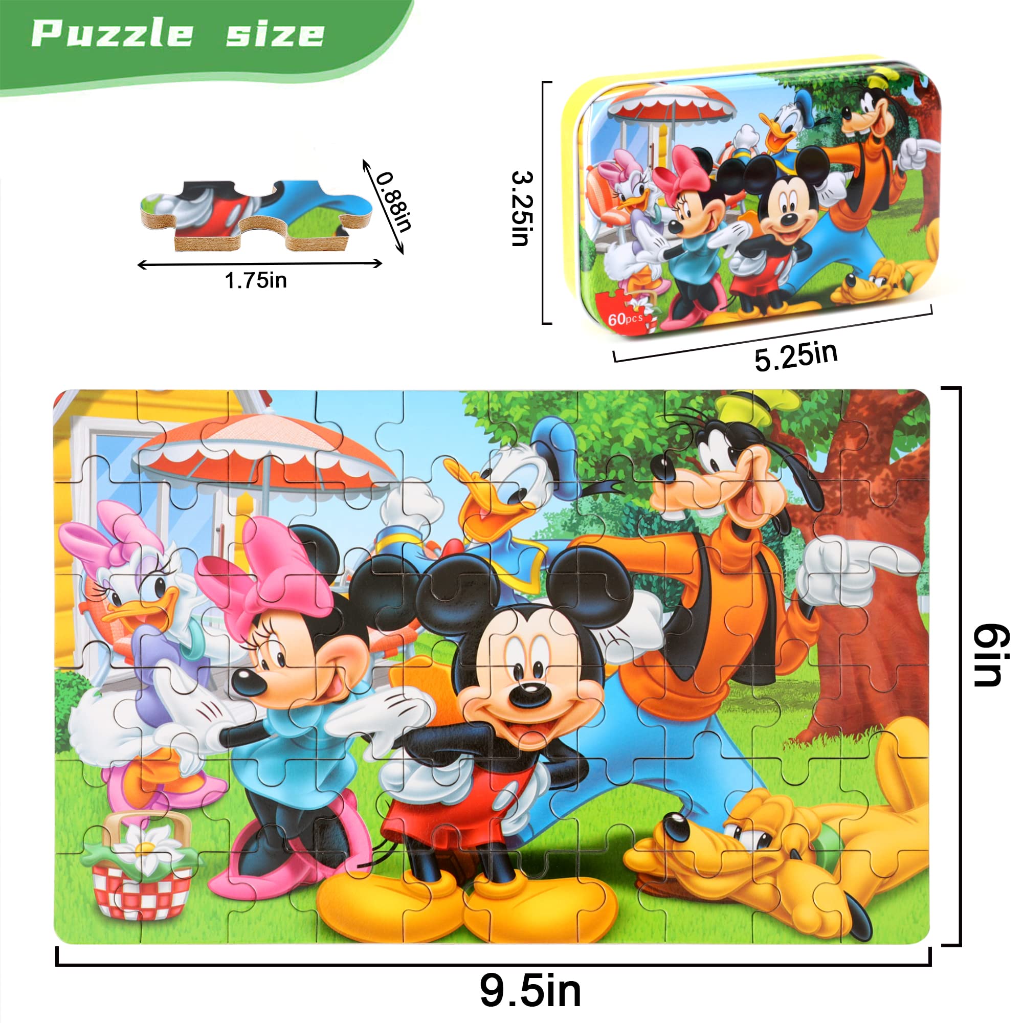 60 piece puzzle for kids ages 4-8 metal box