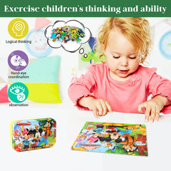 Puzzle pieces are non-toxic die-cut for easy assembly