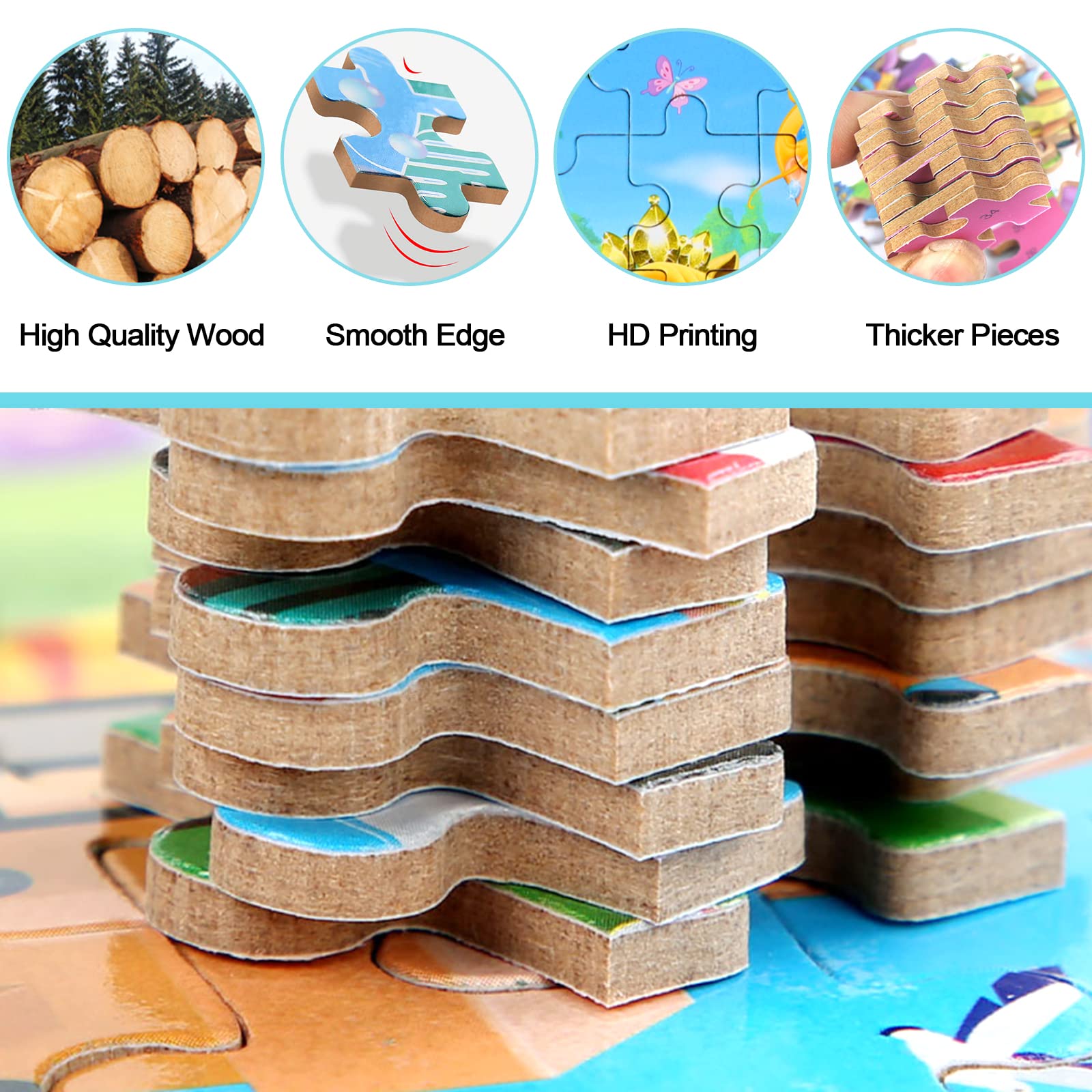 Gift-ready puzzle set for kids ages 3-8 with metal box