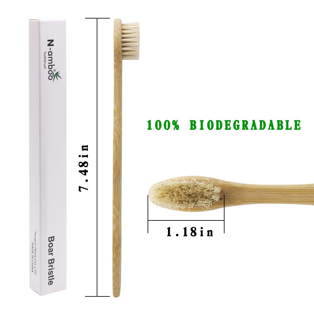 Medium firmness bamboo toothbrush for daily use