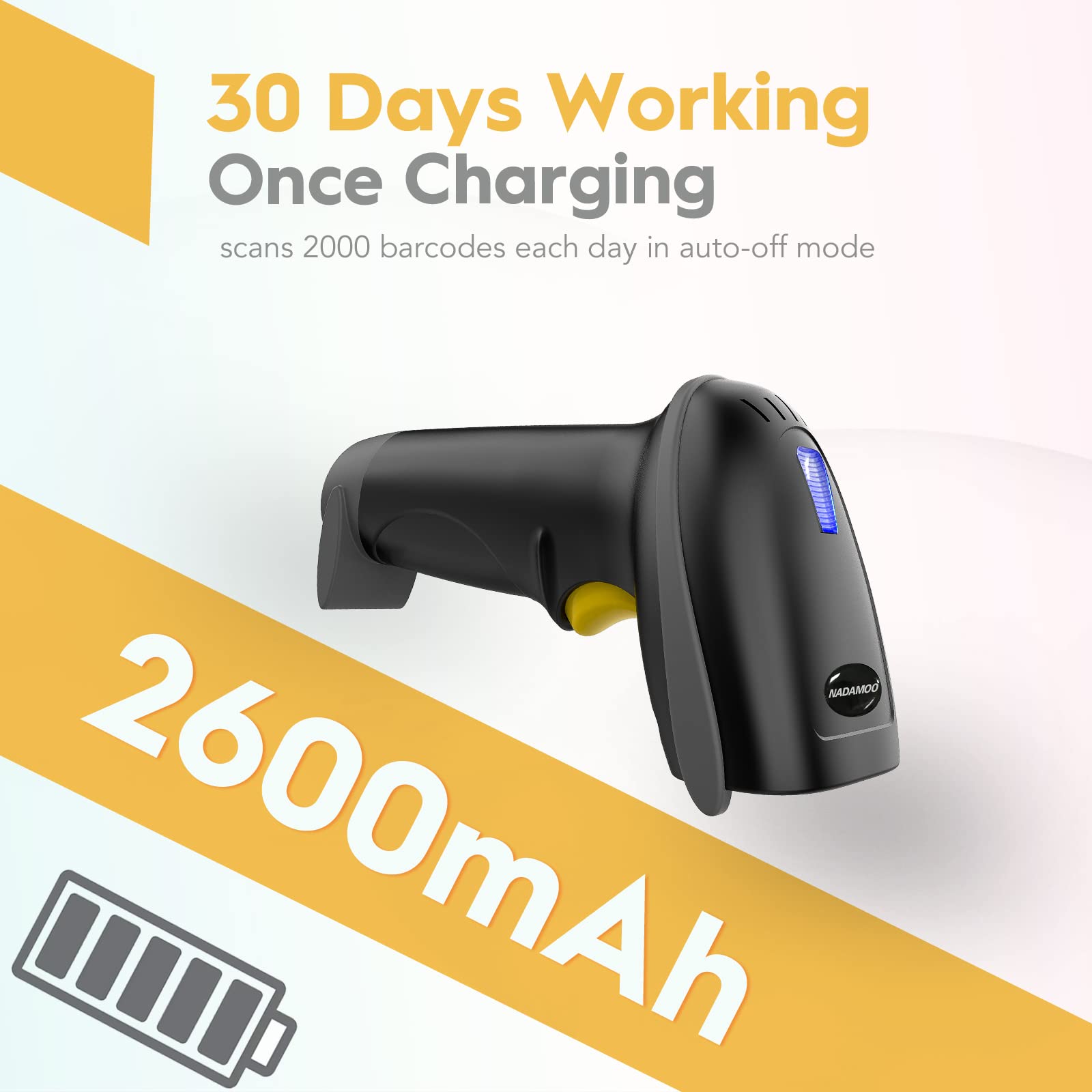 NADAMOO 2600mAh battery barcode scanner