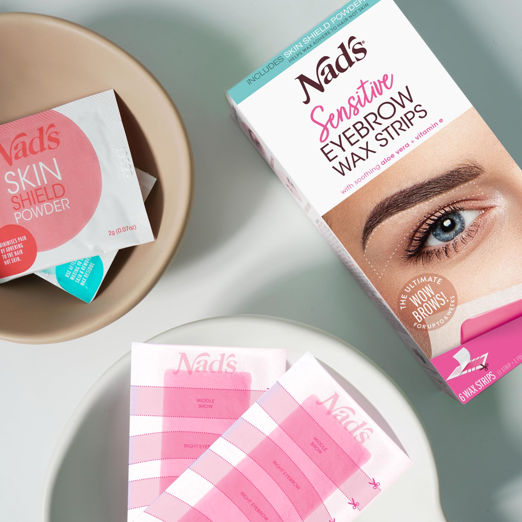 Nad's Eyebrow Wax Strips template shapes for brows