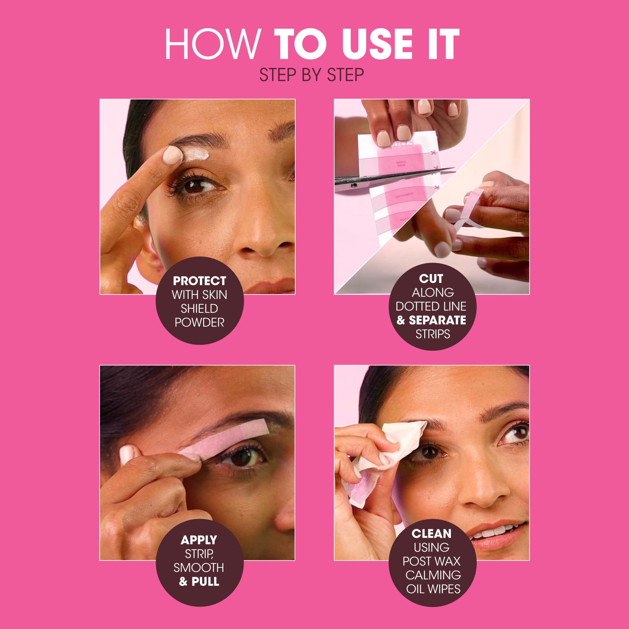Nad's eyebrow wax strips with skin shield powder