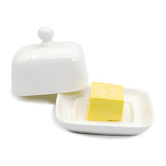 NAGU small rectangle butter dish with lid white porcelain