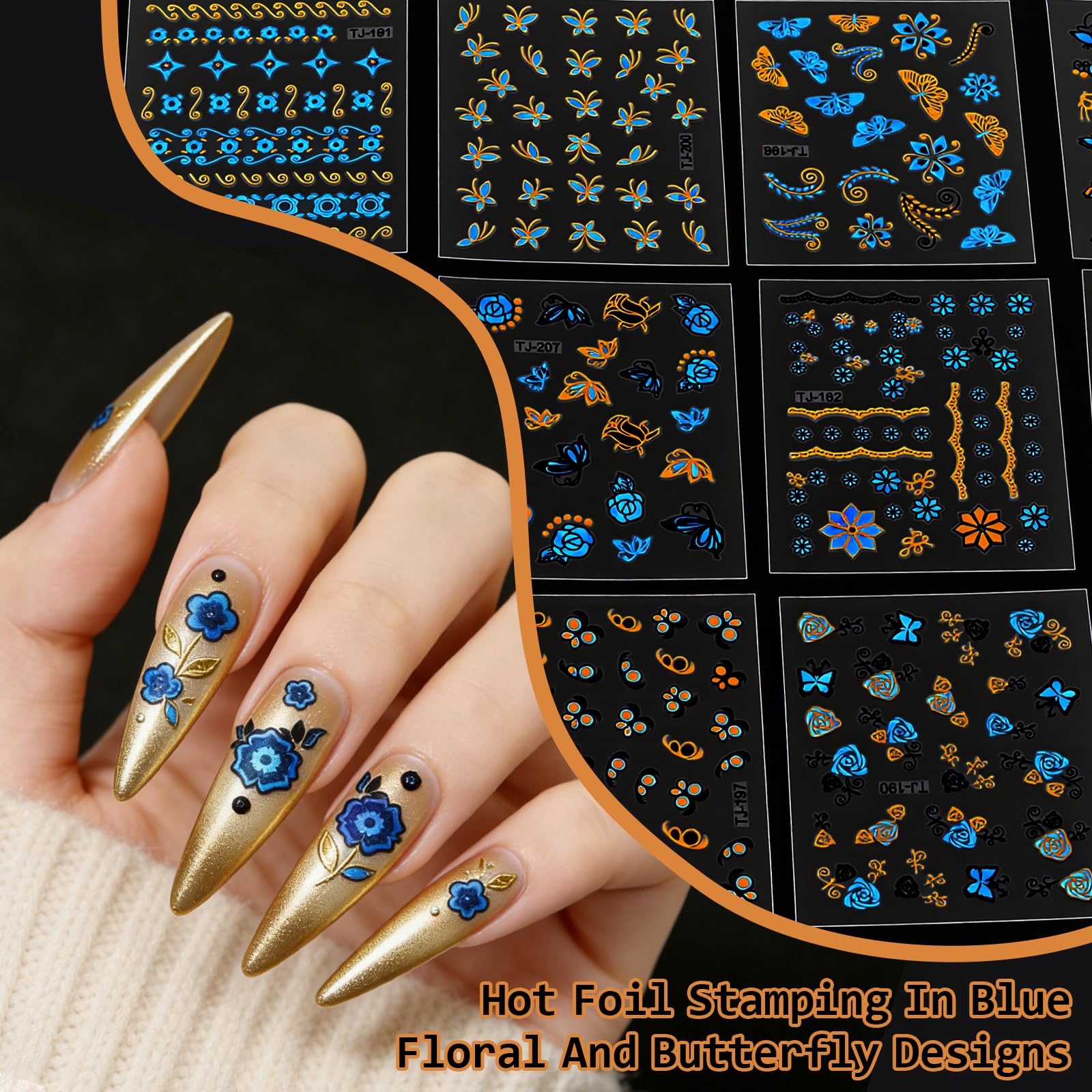 Nail art stickers for fingernails and toenails